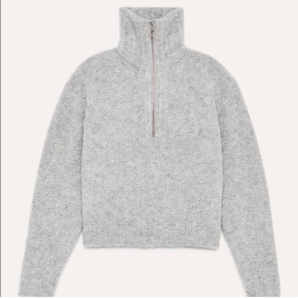 Wilfred Gwyneth lt grey half zip sweater xxs xs read!